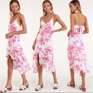 NWT Lulus Island Time Pink White Dress